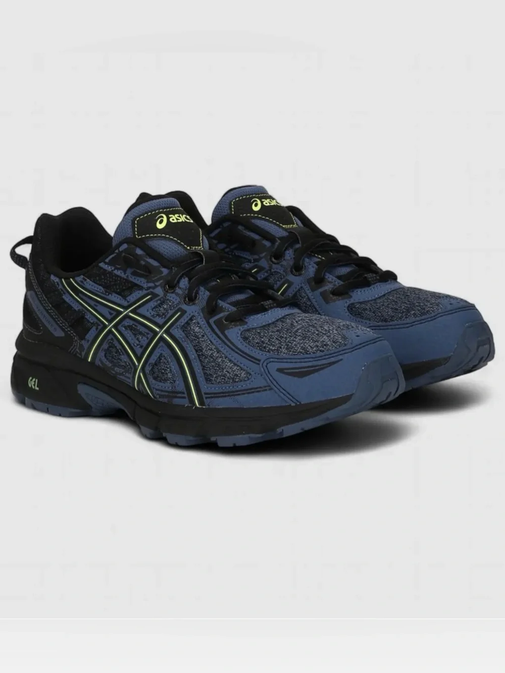 ASICS Mens Gel-Venture 6 Grand Shark/Neon Lime Running Sneakers Size 11.5
